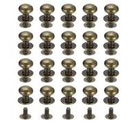 sourcing map 10mm Ball Head Stud Rivets Screw Back, 20Pack Round Head Button Nipple Rivet for DIY Leather Craft Handbag Belt, Bronze Tone