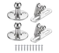 sourcing map 10mm Ball Stud Mounting Bracket, 4pcs Rectangle & Round Gas Spring Struts Lift Support Brackets with 10pcs Bolts for Skylight Tool Box Engine Cover Lid, Silver