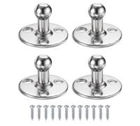 sourcing map 10mm Ball Stud Mounting Bracket, 4pcs Round Gas Spring Struts Lift Support Brackets with 12pcs Bolts for Skylight Tool Box Engine Cover Lid, Silver