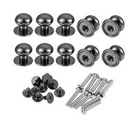 sourcing map 10mm Head Dia. Round Knobs Pull Handle, 10pcs Zinc Alloy for Drawer Pulls Gift Box Cabinet Door Knobs with Screws, Black