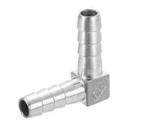 sourcing map 10mm Hose Barb 90 Degree Pipe Fitting, 304 Stainless Steel L Right Angle Adapter Pipe Connection Fitting for Vacuum Systems, Industrial Connections, Pneumatic Equipment, Silver