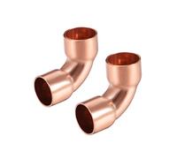 sourcing map 10mm ID 90 Degree Copper Elbow Short-Turn Copper Pipe Fitting Connector for Plumbing 2pcs