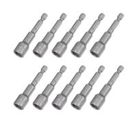 sourcing map 10mm Magnetic Hex Socket 65mm/2.56", 1/4" Hex Shank Magnetic Power Nut Driver Set CR-V Quick-Release Extensions for Impact Drill Nut Setters Socket Wrench Screw, 10 Pcs