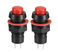 sourcing map 10mm Mounting Hole Red Latching Push Button Switch SPST NO 2pcs