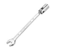 sourcing map 10mm Swivel Head Socket Combination Spanner Wrench CR-V Steel Rotary Torx Socket Head Open End Wrenches Spanner Mirror Polishing for Auto Car Repairing