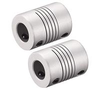 sourcing map 10mm to 10mm Aluminum Alloy Shaft Coupling Flexible Coupler Motor Connector Joint L25xD19 Silver,2pcs