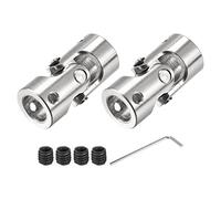 sourcing map 10mm to 10mm Inner Dia Rotatable Universal Joint Shaft Coupling Motor Shaft Coupler L35 x D16 with Screws and Wrench for RC Model Pack of 2