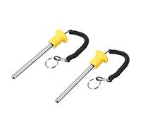 sourcing map 10mm x 105mm Weight Stack Pin with Pull Rope Magnetic Strength Training Equipment Accessories for Fitness Training Yellow 2pcs