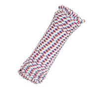 sourcing map 10mm x 30.5m Polypropylene Rope,Solid Braided Utility Rope All Purpose Boat Marine Cord for Camping,Flag Pole,Clothesline,Outdoor,White/Blue/Red