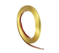 sourcing map 10mm x 5m Wall Trim Peel and Stick Molding Trim Frame Flexible PVC Self Adhesive DIY Accent Strip for Wall, Ceiling, Floor, Cabinet, Tile, Edge, Borders, Mirror, Matte Gold
