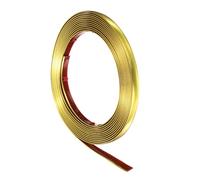sourcing map 10mm x 5m Wall Trim Peel and Stick Molding Trim Frame, Flexible PVC Self Adhesive DIY Accent Strip for Wall, Ceiling, Floor, Cabinet, Tile, Edge, Borders, Mirror, Mirror Gold