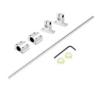 sourcing map 10mm x 650mm Linear Motion Rod Shaft Guide with 2 Pcs SC10UU Ball Bearings & 2 Pcs SK10 Aluminum Rail Support, Hard Chrome Plated Linear Guide Rails for 3D Printer, CNC Machine