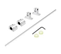 sourcing map 10mm x 900mm Linear Motion Rod Shaft Guide with 2 Pcs SC10UU Ball Bearings & 2 Pcs SK10 Aluminum Rail Support, Hard Chrome Plated Linear Guide Rails for 3D Printer, CNC Machine