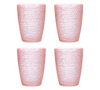 sourcing map 10oz Acrylic Drinking Glasses, 4Pcs Plastic Reusable Tumblers Drinkware Unbreakable Water Glasses Cup Stackable & Dishwasher Safe for Home Outdoors Restaurant, Pink
