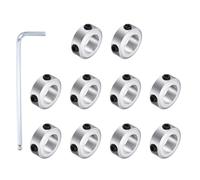sourcing map 10Pack Shaft Collar, 13mm Bore 8mm Thick Aluminum Alloy Axle Collars 22mm OD Locking Ring with Ball Head Hex Key for Industry CNC Machine Tools, Gearbox Assemblies, Silver