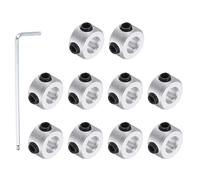 sourcing map 10Pack Shaft Collar, 5mm Bore 6mm Thick Aluminum Alloy Axle Collars 11mm OD Locking Ring with Ball Head Hex Key for Industry CNC Machine Tools, Gearbox Assemblies, Silver