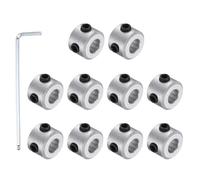 sourcing map 10Pack Shaft Collar, 5mm Bore 8mm Thick Aluminum Alloy Axle Collars 11mm OD Locking Ring with Ball Head Hex Key for Industry CNC Machine Tools, Gearbox Assemblies, Silver