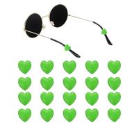 sourcing map 10pair Eyewear Ear Grip Heart-Shaped Silicone Eyeglasses Temple Stopper Anti-Slip Glasses Retainers Holder for Daily Wear Glasses Sunglasses Reading Eyeglasses, Dark Green