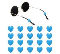 sourcing map 10pair Eyewear Ear Grip Heart-Shaped Silicone Eyeglasses Temple Stopper Anti-Slip Glasses Retainers Holder for Daily Wear Glasses Sunglasses Reading Eyeglasses, Blue