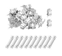 sourcing map 10pcs 0.5A 250V Fast Blow Ceramic Fuse, 0.5Amp Cartridge Quick Blow Fuses 6x30mm with 20pcs Clips
