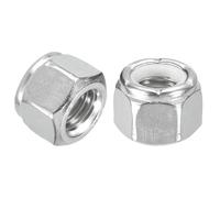 sourcing map 10Pcs 1/2"-13 Nylon Insert Hex Lock Nut, 316 Stainless Steel Self-Locking Nylon Insert Stop Nut for Industrial Construction Fasteners, Silver&White