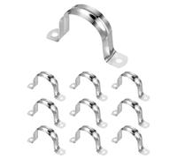 sourcing map 10pcs 1 3/4-Inch 45mm Conduit Clamps, M45 U Tube Pipe Clamp, Stainless Steel Rigid Pipe Strap, U Shaped Bracket with Two Hole for Pipe Tube Hose Wire Cord Fixing