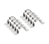 sourcing map 10pcs 1 3/8 Inch 35mm Conduit Clamps, M35 U Tube Pipe Clamp, Stainless Steel Rigid Pipe Strap, U Shaped Bracket with Two Hole for Pipe Tube Hose Wire Cord Fixing