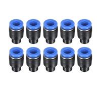 sourcing map 10Pcs 1/4"(6mm) Tube OD Push-to-Connect Fittings Plug, Cap Style Pneumatic Blanking Plugs, Leak-Proof Air Push Connectors for Compressed Air Systems