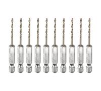 sourcing map 10pcs 1/4" Hex Shank Drill Bit 5/64" Gold Oxide M35 High Speed Steel Twist Drill Bit 135 Degree Split Point Tip Drilling Tool with Quick Change Hex Shank for Metal Wood Plastic