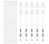 Sourcing Map 10pcs 1.5x200mm Z Push Rods, 1.8mm Adjustable Connector, Nylon Control Horns for DIY RC Car, Boat, Airplane, Helicopter Model Replacement