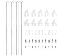 sourcing map 10pcs 1.5x500mm Z Push Rods Parts & 10pcs 1.8mm Adjustable Pushrod Connector Linkage Stopper & 10pcs Nylon Control Horns for DIY RC Car,Boat,Airplane,Helicopter Model Replacement