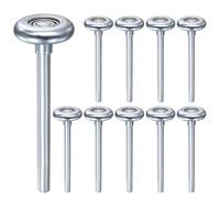 sourcing map 10pcs 1.8" Zinc-Plated Steel Garage Door Rollers for 2" Garage Track, 4.25" Long Stem Quiet Garage Door Wheels, 10 Ball Bearings, Silver
