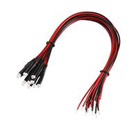sourcing map 10Pcs 1.8mm Pre Wired LED, Green DC6-12V Clear Lens, Light Emitting Diodes