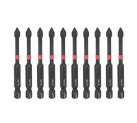 sourcing map 10pcs #1 Phillips Impact Screwdriver Bit PH1 1/4" Hex Shank 3" (75mm) Long Magnetic Cross Head Drill Bits S2 Steel Industrial Screw Driver for Impact Power Drivers, Black/Red