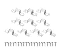 sourcing map 10pcs 1" x 1" Square Pipe Clamp, 304 Stainless Steel U Shaped Connector Bracket Heavy Duty Tube Strap Buckle with Self-Tapping Screws for Tube Installation