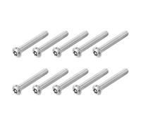 sourcing map 10Pcs #10-32 x 1" Torx Security Machine Screws, 304 Stainless Steel Button Head Screws Bolt Tamper Resistant for Anti-Theft Tamper Proof, Silver