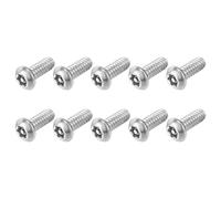 sourcing map 10Pcs #10-32 x 3/8" Torx Security Machine Screws, 304 Stainless Steel Button Head Screws Bolt Tamper Resistant for Anti-Theft Tamper Proof, Silver
