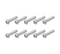 sourcing map 10Pcs #10-32 x 5/8" Torx Security Machine Screws, 304 Stainless Steel Button Head Screws Bolt Tamper Resistant for Anti-Theft Tamper Proof, Silver