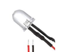 sourcing map 10Pcs 10mm Pre Wired LED, Green DC3-6V Clear Lens, Light Emitting Diodes