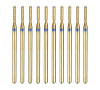 sourcing map 10pcs 120-140 Grits Diamond Grinding Bit 1.6mm Cylinder Head 2.35mm Shank 8mm Length Titanium Plated Stone Sanding Drill Bits Rotary Tool for Nails Grinding Polishing