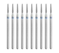 sourcing map 10pcs 120-140 Grits Diamond Grinding Bit 1.6mm Tapered Head 2.35mm Shank 8.5mm Length Stone Sanding Drill Bits Rotary Tool for Ceramic Glass Nails Grinding Polishing