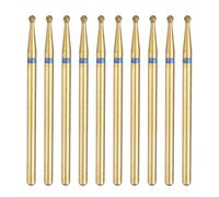 sourcing map 10pcs 120-140 Grits Diamond Grinding Bit 1.8mm Ball Head 2.35mm Shank 1.8mm Length Titanium Plated Stone Sanding Drill Bits Rotary Tool for Nails Grinding Polishing