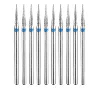 sourcing map 10pcs 120-140 Grits Diamond Grinding Bit 2mm Tapered Head 2.35mm Shank 10mm Length Stone Sanding Drill Bits Rotary Tool for Ceramic Glass Nails Grinding Polishing