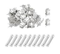 sourcing map 10pcs 12A 250V Slow Blow Ceramic Fuse, 12Amp Cartridge Time Delay Fuses 6x30mm with 20pcs Clips
