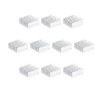 sourcing map 10Pcs 14x14x6mm Heatsink Aluminum Radiator Heat Sink Cooling with Fixed Sticker for Chip CPU, Power Transistor, FET, IC, Power Amplifier,White