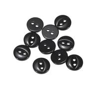 sourcing map 10pcs 16L Black Round Sewing Buttons 10mm 3/8" Resin 2-Hole Fish Eye Craft Replacement Button for Craft Pants Dress Skirt Clothing Fastener Buttons