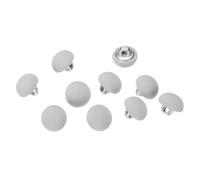 sourcing map 10pcs 16L Fabric Cloth Covered Button 10mm 3/8" Metal Shank Round Sewing DIY Buttons Craft Replacement Button for Sewing Clothing Suits Coats Blouses Sweaters, Silver Gray