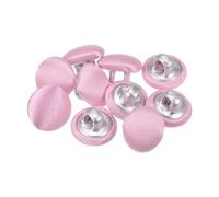 sourcing map 10pcs 16L Fabric Cloth Covered Button 10mm Metal Round Sewing Buttons for Suits Dress Blouses, Pink