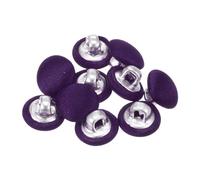sourcing map 10pcs 16L Fabric Cloth Covered Button 10mm Metal Round Sewing Buttons for Suits Dress Blouses, Purple