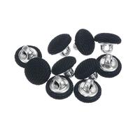 sourcing map 10pcs 16L Fabric Cloth Covered Button 10mm Metal Shank Round Sewing Buttons for Suits Dress Blouses, Navy Blue